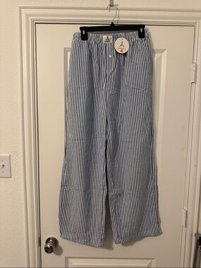 Women’s Blue & White Striped Lounge Pants